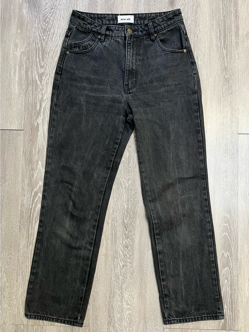 ROLLA'S High Rise Black Straight-Leg Jeans